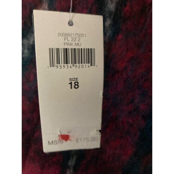 NWT LAUREN RALPH LAUREN WOMENS PLAID MOHAIR PENCIL MI PINK MULTI 18 - Picture 5 of 6